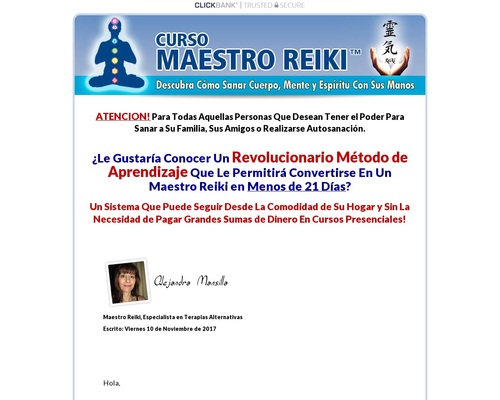 Curso Maestro Reiki – Unico en Español. 90% Comision